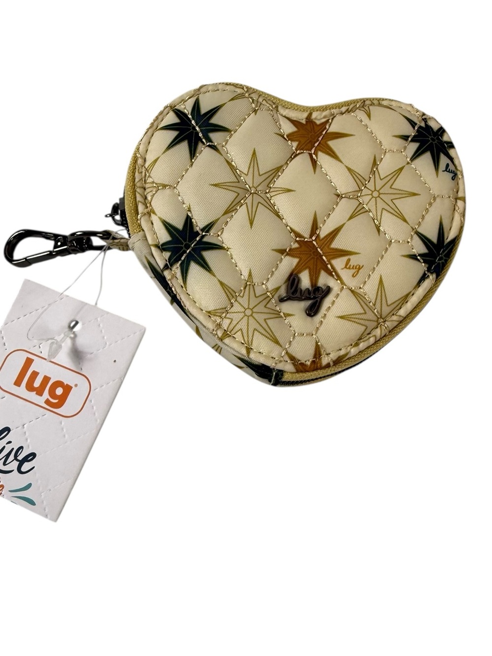 Lug Heart Pouch North Star Cream Diamond Quilting New w/ Tag